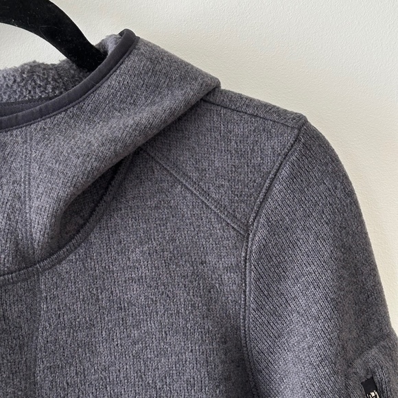 LL Bean Gray Sweater Fleece Hooded Zip Up Coat - Picture 6 of 16